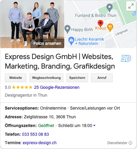 Google Unternehmensprofil (fr&uuml;her Google My Business)