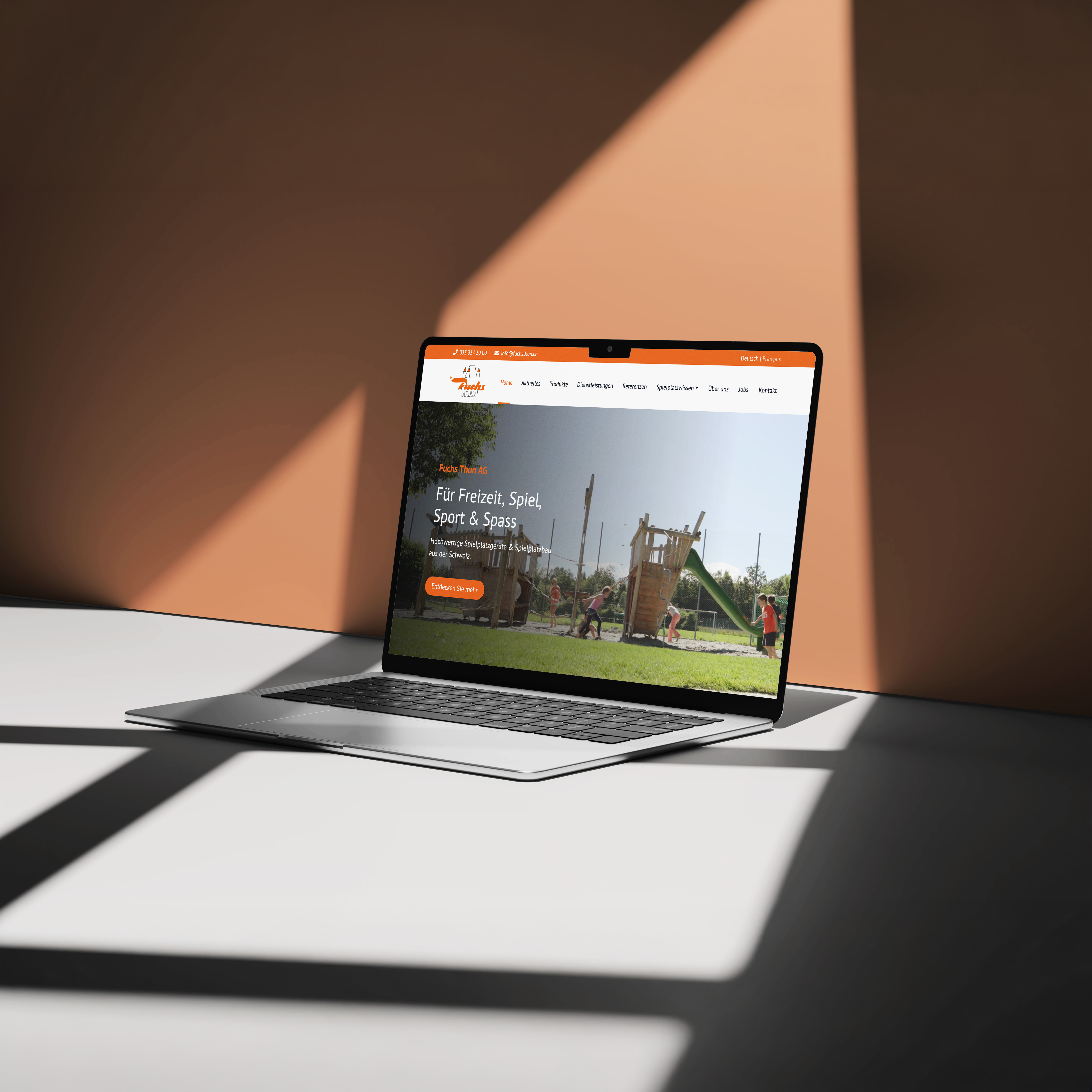 Fuchs Thun AG – Digitale Plattform für Spielplatzbauer | Projekt der Webagentur aus Thun & Bern